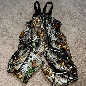 boys camo insulated bibs